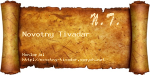 Novotny Tivadar névjegykártya
